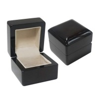 High quality round edge marriage gift wedding ring jewelry box wooden jewelry gift packing storage box