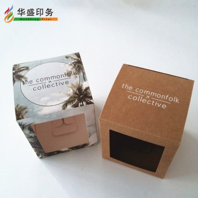 Brown kraft paper candle gift packaging box with white print