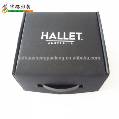 Unique matt black corrugated small paper packing box