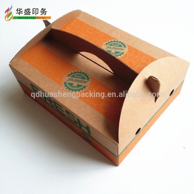 Custom printed E flute corrugated cardboard fruit shipping box for sale