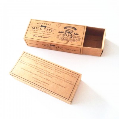 Custom foldable brown kraft paper slide box gift